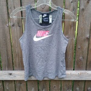 Nike Slim Fit Pink White Logo Athletic Tank Top